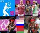 Γυναικεία singles Τένις πόντιουμ, Serena Williams (Ηνωμένες Πολιτείες), Maria Sharapova (Ρωσία) και Victoria Azarenka (Λευκορωσία) - London 2012-